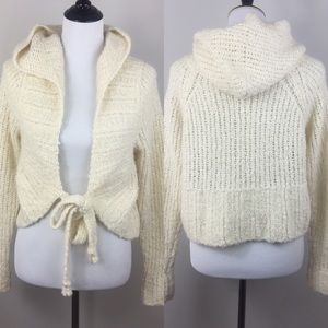 Free People Ivory Hoodie Cardigan L/S Sweater M